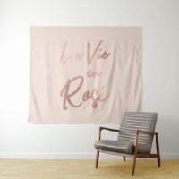 La Vie en Rose French Quote Rose Gold Pink