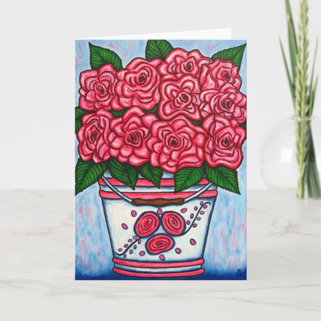 La Vie en Rose Greeting/Note Card (Front)