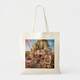 La Vie En Rose Paris Montmartre Cafe Illustration Tote Bag