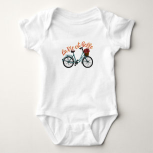 La Vie Est Belle French Bicycle Baby Bodysuit