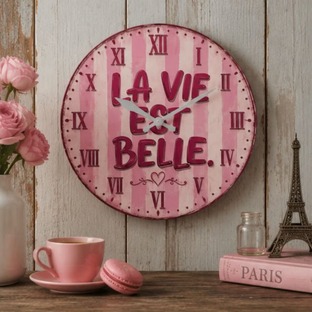 La Vie Est Belle French  Large Clock (Creator Uploaded)