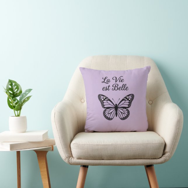 La Vie est Belle Throw Pillow (Chair)