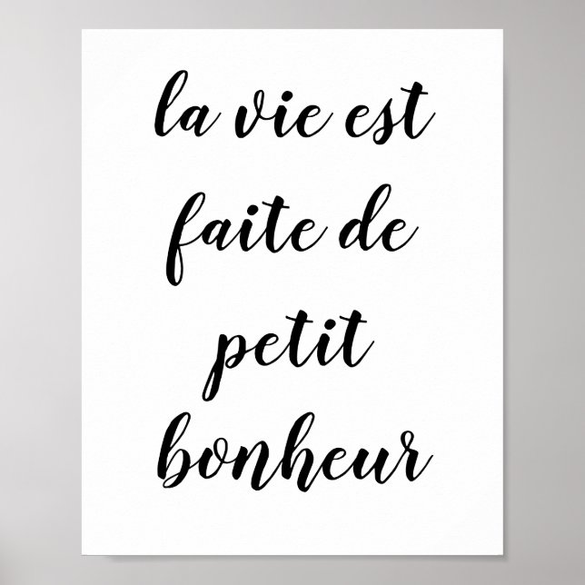 La vie est faite de petit bonheur poster (Front)