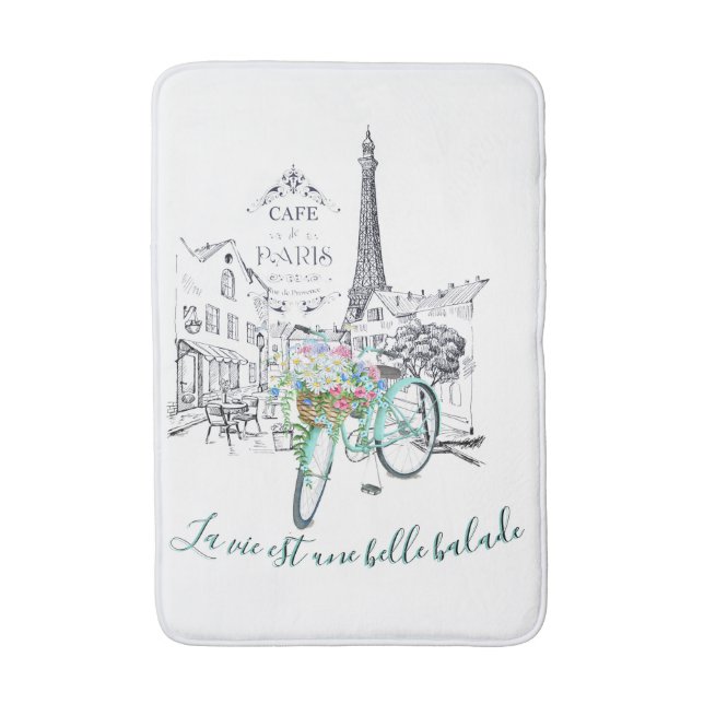 La vie est une belle balade bath mat (Front Vertical)