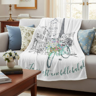 La vie est une belle balade fleece blanket