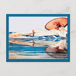 La Vie Parisienne - Bathers Reflection Postcard