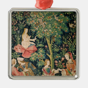 La Vie Seigneuriale: Scene Galante, c.1500 Metal Tree Decoration
