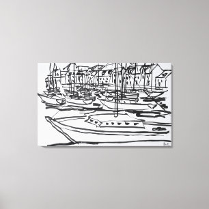 La Vilaine River   La Roche-Bernard, Brittany Canvas Print