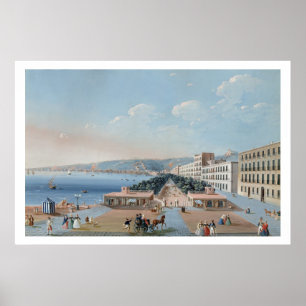 La Villa Reale di Chiaia, Naples (gouache on paper Poster
