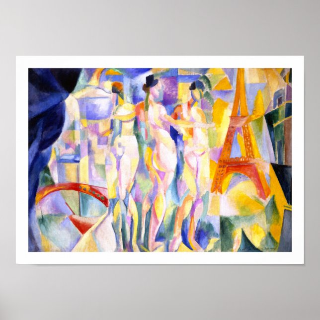 La ville de Paris by Delaunay - Abstract Art Poster (Front)