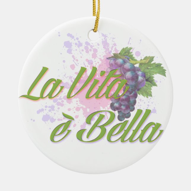 La Vita e' Bella Ceramic Tree Decoration (Front)
