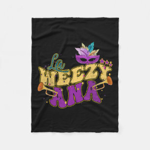 La Weezy Ana Groovy Mardi Gras Louisiana Men Women Fleece Blanket