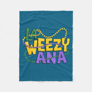 La Weezy Ana Mardi Gras Artwork Fleece Blanket