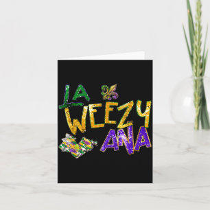 La weezy ana mardi gras beads new orleans carnival card