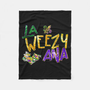 La weezy ana mardi gras beads new orleans carnival fleece blanket
