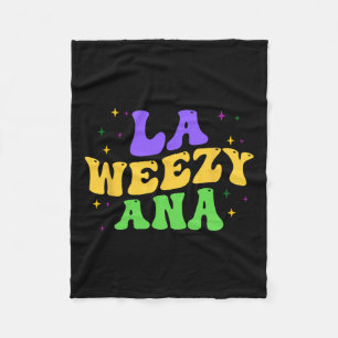 La Weezy Ana Mardi Gras Fat Tuesday Louisiana Groo Fleece Blanket