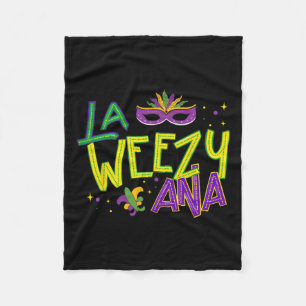 La Weezy Ana Mardi Gras Louisiana Fat Tuesday New  Fleece Blanket