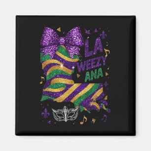 La Weezy Ana Mardi Gras Louisiana Map Fat Tuesday  Magnet