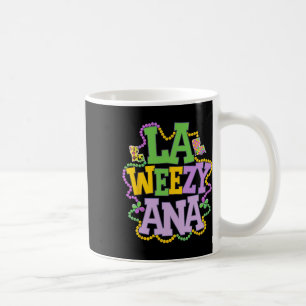 La Weezy Ana Playful Louisiana Map With Beads Fest Coffee Mug