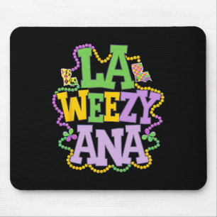 La Weezy Ana Playful Louisiana Map With Beads Fest Mouse Mat