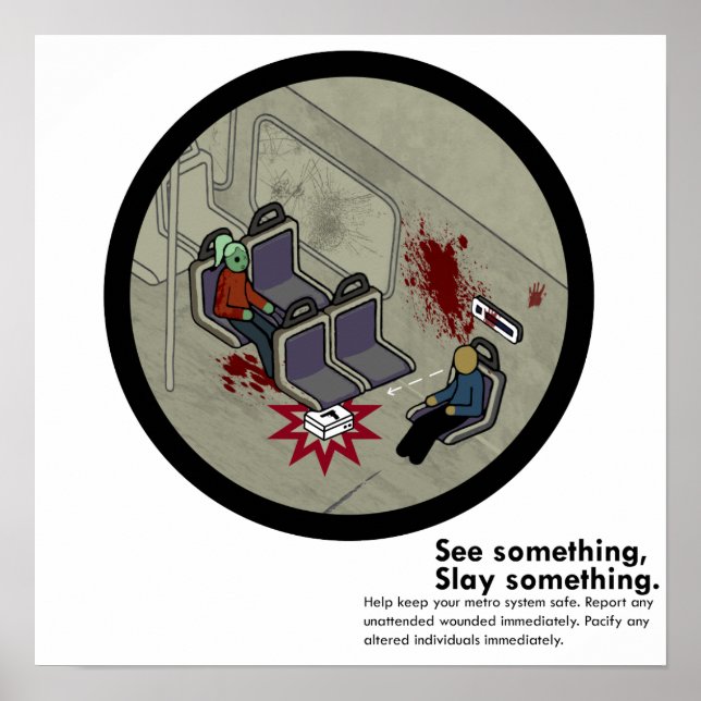 LA Zombie Metro Subway Satire Poster (Front)