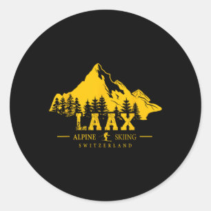 Laax Switzerland Ski Resort Alps Alpine Skiing Swi Classic Round Sticker