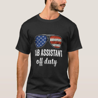 Lab Assistant Off Duty American Flag Sunglasses T-Shirt