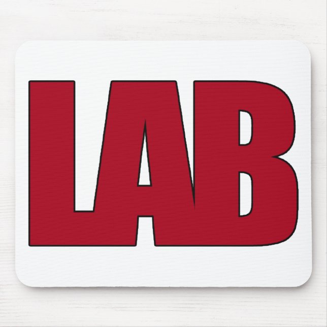 LAB BIG RED LETTERS LABORATORY MOUSE MAT (Front)