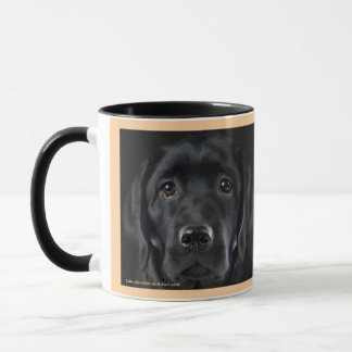 Lab Black Pup | Two-Tone Mug, 15 oz Mug