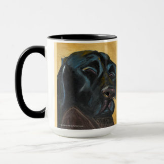 Lab Black Sleeping | Two-Tone Mug, 15 oz Mug