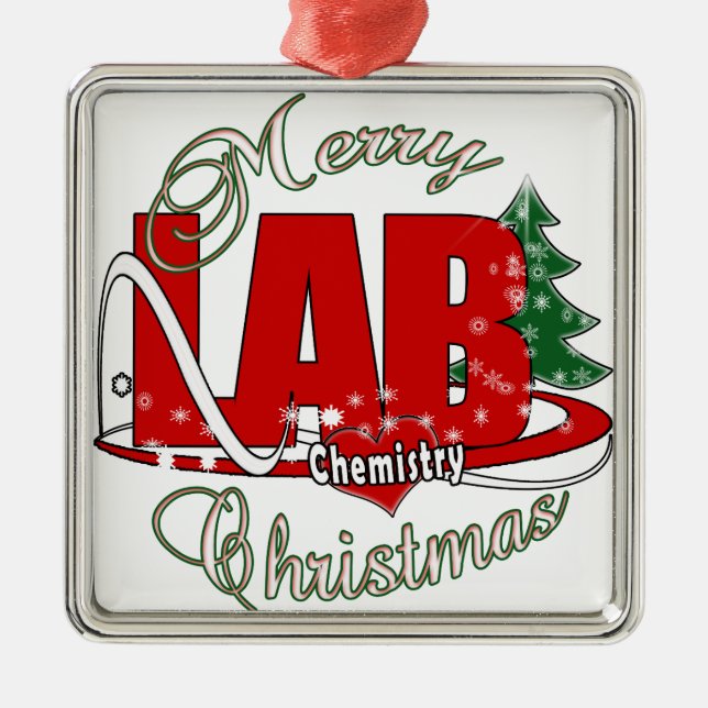 LAB CHEMISTRY CHRISTMAS METAL TREE DECORATION (Front)