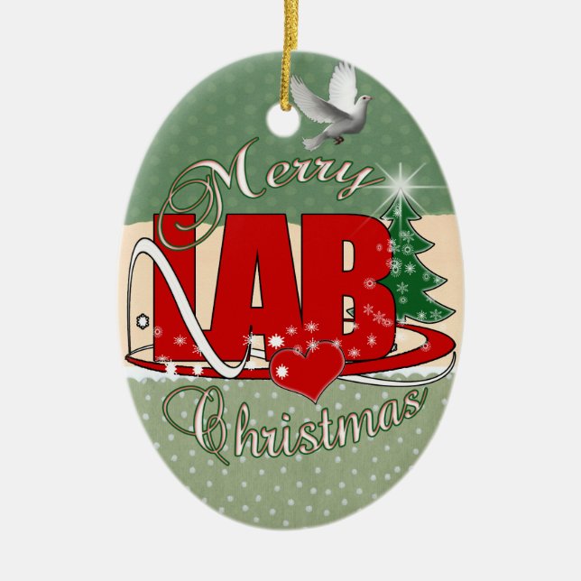 LAB CHRISTMAS LABORATORY CERAMIC TREE DECORATION (Front)