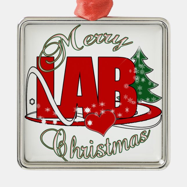 LAB CHRISTMAS LABORATORY METAL TREE DECORATION (Front)