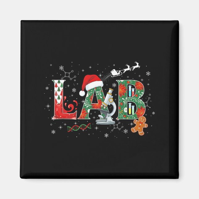 Lab Christmas Laboratory Technician Science Xmas S Magnet (Front)