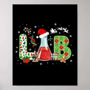 Lab Christmas Laboratory Technician Science Xmas S Poster