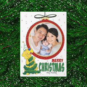 Lab Christmas Tree Funny Retro Vibe Simple Photo Holiday Card
