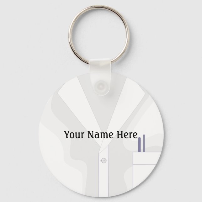 Lab Coat Jacket Button Keychain (Front)