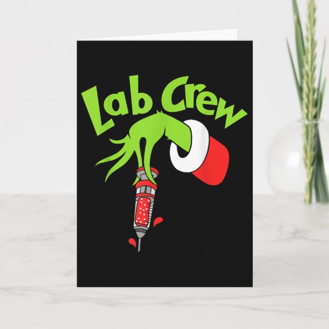Lab Crew Merry Christmas Laboratory Tech Nurse Xma Card (Front)