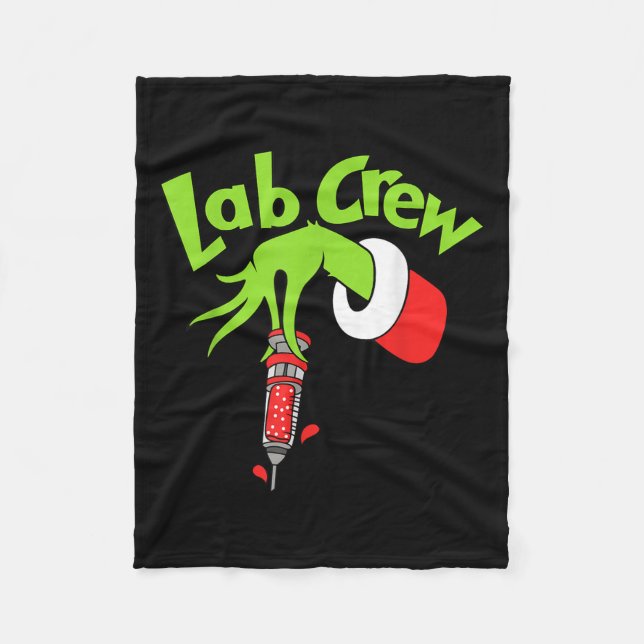 Lab Crew Merry Christmas Laboratory Tech Nurse Xma Fleece Blanket (Front)