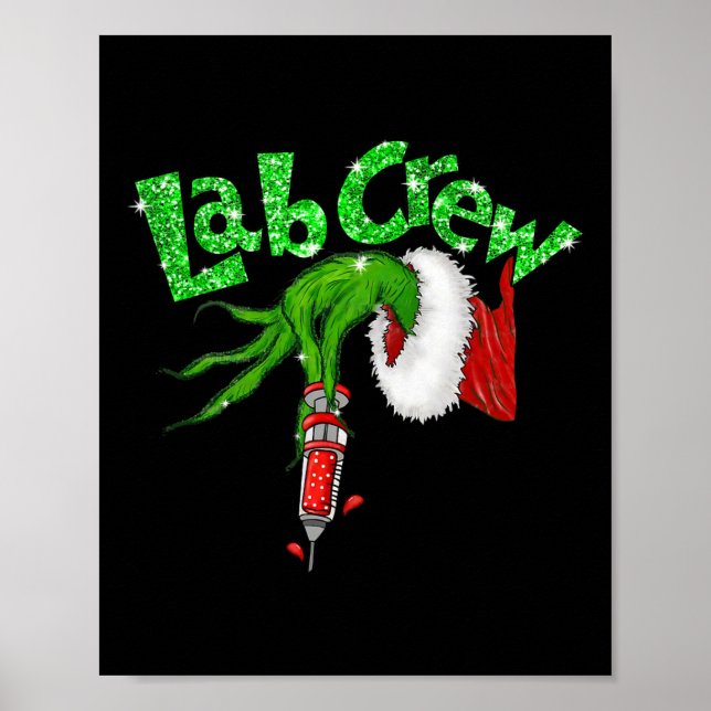 Lab Crew Nurse Merry Christmas Laboratory Xmas Paj Poster (Front)