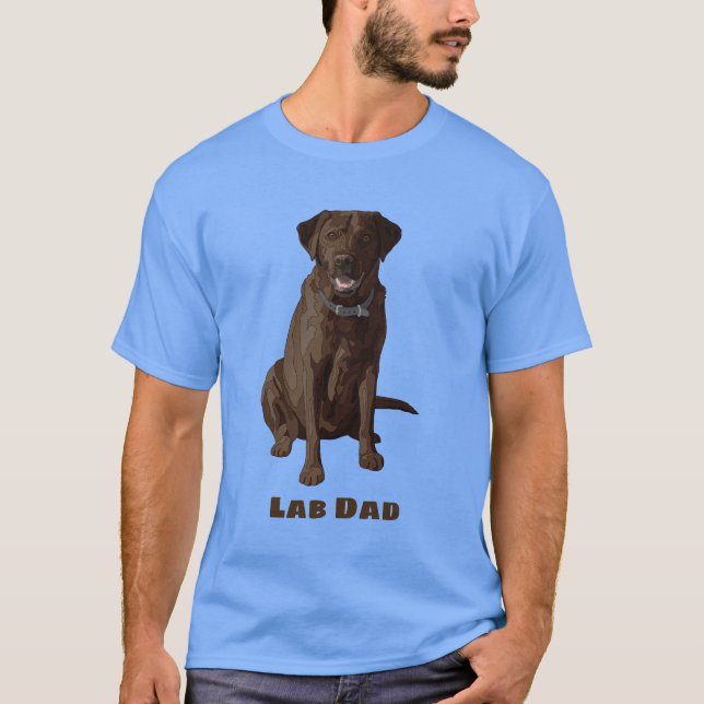 Lab Dad Chocolate Labrador Retriever T-Shirt (Front)
