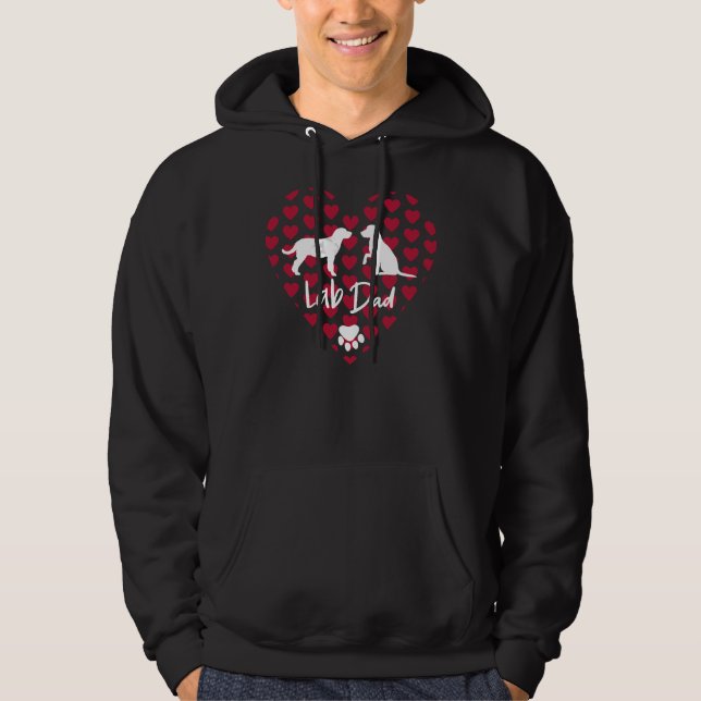 Lab Dad Idea For Labrador Retriever Dog Owners Yel Hoodie (Front)