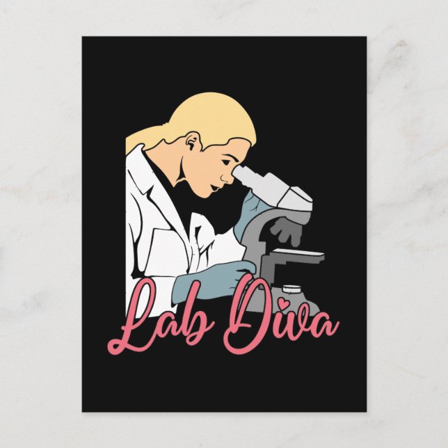 Lab Diva Chemist Laboratory Technician Science Holiday Postcard (Front)