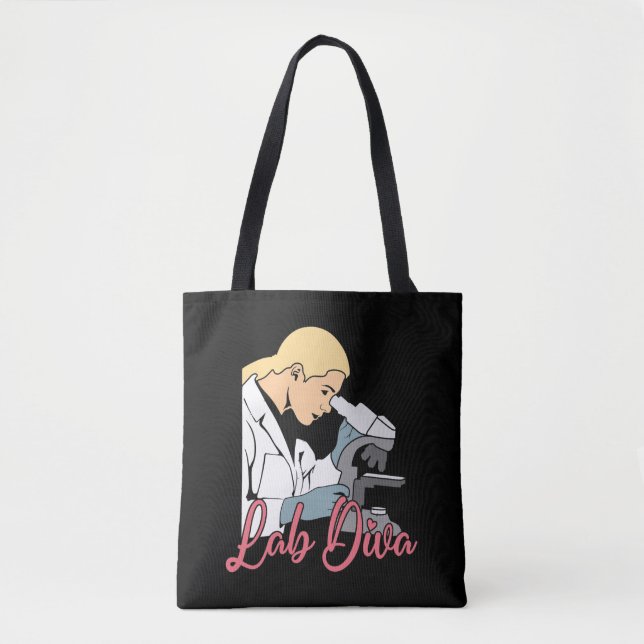 Lab Diva Chemist Laboratory Technician Science Tote Bag (Front)
