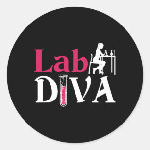 Lab Diva Lab Tech Chemist Laboratory Technician Classic Round Sticker