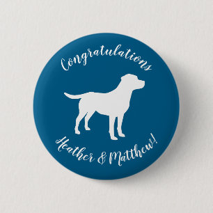 Lab Dog Puppy Baby Shower Silhouette 6 Cm Round Badge