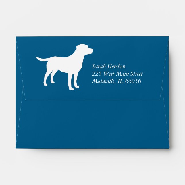 Lab Dog Puppy Baby Shower Silhouette Envelope (Back (Top Flap))