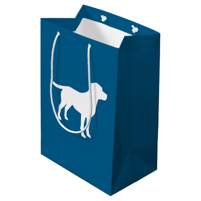 Lab Dog Puppy Baby Shower Silhouette Medium Gift Bag (Back Angled)