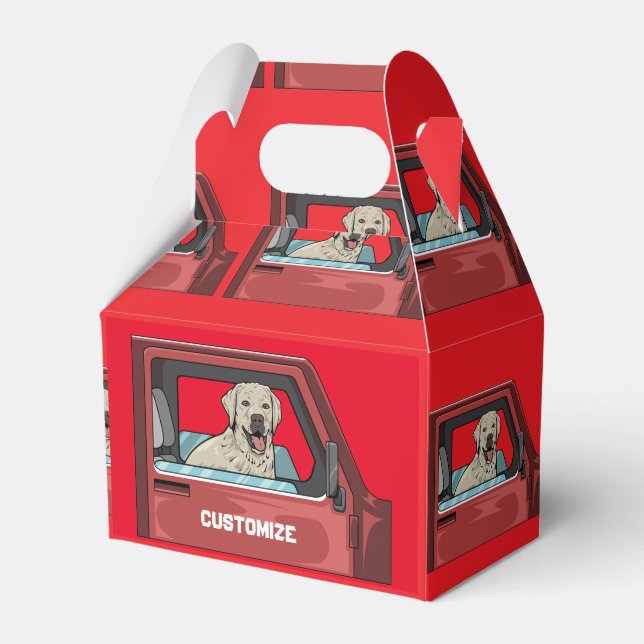 Lab Dog Riding Shotgun Thunder_Cove  Favour Box (Front Side)