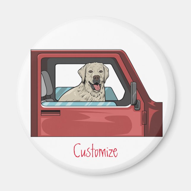 Lab Dog Riding Shotgun Thunder_Cove Magnet (Front)